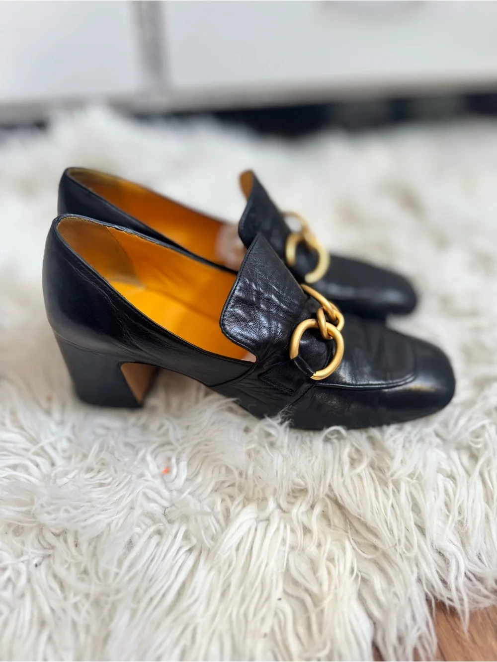Mara Bini PERLA ITALIAN LEATHER HEELED LOAFER 39 US 9 womens
